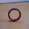Damascus Ring Handmade Red Wood Inlay Affordable Wedding Band - Image 4