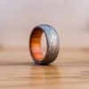 Whiskey Barrel Handcrafted Damascus Steel Promise Rings for Men Wooden Inlay Elegant Wood Wedding Bands | Artisan Wood Ring - Image 8