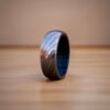 Damascus Steel Ring Twist Pattern with Blue Pakka wood sleeve for comfort wear - Image 8
