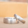 Titanium Minimalist Wedding Band Set for Him and Her, Titanium alliances Wedding Band Couple Matching Ring Set, Promise Rings for Couples - Image 4