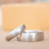 Titanium Minimalist Wedding Band Set for Him and Her, Titanium alliances Wedding Band Couple Matching Ring Set, Promise Rings for Couples - Image 8